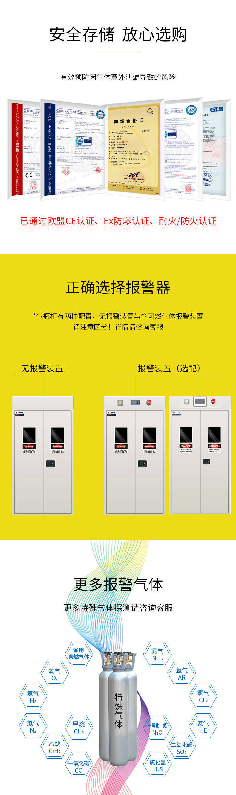 雙層智能報警氣瓶柜證書 雙層智能報警氣瓶柜證書